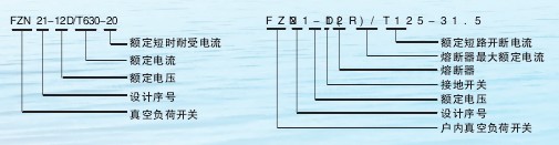 FZN21-12戶內高壓隔離開關型號含義說明